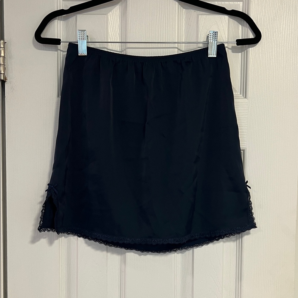 Elegant Navy Women's Satin Skirt
